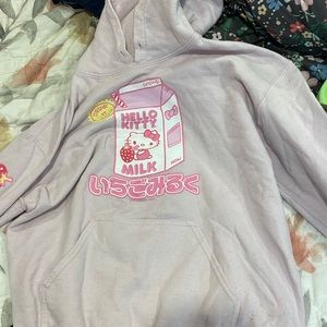 Hello kitty strawberry milk hoodie